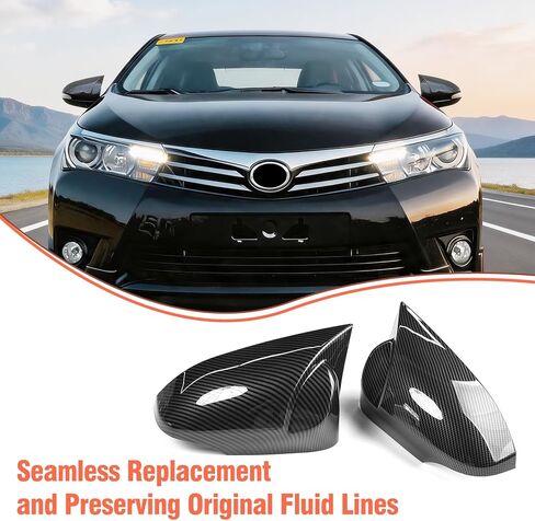 زوج واحد من Yumzeco متوافق مع غطاء مرآة Toyota Corolla Ox Horn 2014-2018/Camry 2013-2017/Venza 2013-2015، غطاء مرآة LH & RH لسيارة Toyota مع فتحة خفيفة من ألياف الكربون in Kuwait