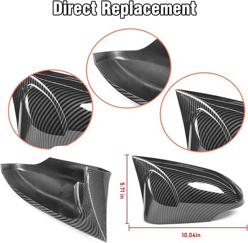 زوج واحد من Yumzeco متوافق مع غطاء مرآة Toyota Corolla Ox Horn 2014-2018/Camry 2013-2017/Venza 2013-2015، غطاء مرآة LH & RH لسيارة Toyota مع فتحة خفيفة من ألياف الكربون in Kuwait