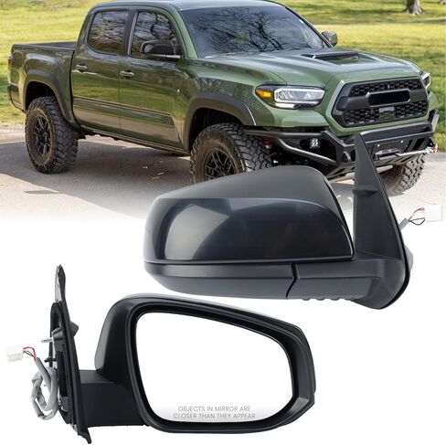 Passenger Side Mirror Compatible with Toyota Tacoma 2016-2025 Heated Manual Folding Paint to Match Rear View Mirror Replace 87910-04220 Black 5 Pins in Kuwait