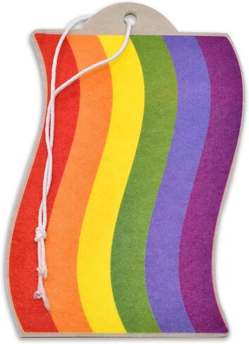 Rainbow Rides Pride Wavy Flag Automotive Air Fresheners for Vehicles | New Car Scent (6-Pack) | Made in the USA in Saudi Arabia