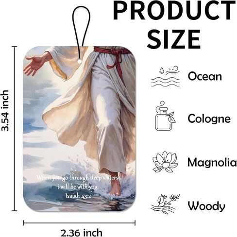 Christian Car Air Freshener, Jesus Bible Verse Car Accessories For Women Man, 4Pcs Hanging Air Freshener For Vehicle Closet Bathroom Office Books, Gifts For Drivers Friend Colleague(A14) in Saudi Arabia