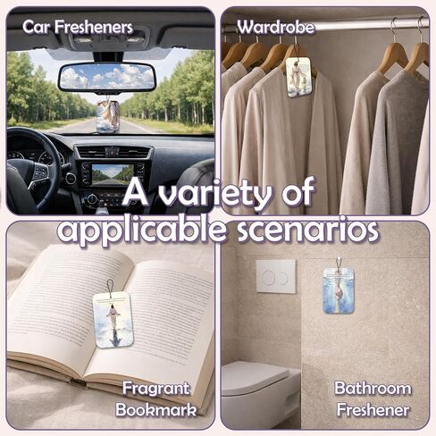Christian Car Air Freshener, Jesus Bible Verse Car Accessories For Women Man, 4Pcs Hanging Air Freshener For Vehicle Closet Bathroom Office Books, Gifts For Drivers Friend Colleague(A14) in Saudi Arabia
