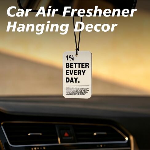معطر هواء للسيارة ملهم تحفيزي 4 قطع، معطر هواء معلق ملهم أسود عصري للسيارات والكتب والأدراج وإكسسوارات السيارات وديكور المرآة للنساء in Kuwait