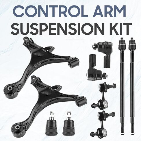 10pc Front Lower Control Arms Suspension Kit Fit for Honda Civic Acura EL 2001 2002 2003 2004 2005 with Ball Joints Outer Inner Tie Rods Stabilizer Sway Bars in Kuwait
