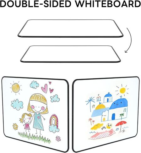 Small Dry Erase Board, 2 Pack A3 Double Sided 16"x12" Magnetic-Receptive Whiteboard for Magnets – Portable White Boards with 10 Pens & 2 Erasers for Home Office Classroom in Saudi Arabia