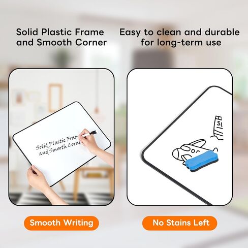 Small Dry Erase Board, 2 Pack A3 Double Sided 16"x12" Magnetic-Receptive Whiteboard for Magnets – Portable White Boards with 10 Pens & 2 Erasers for Home Office Classroom in Saudi Arabia