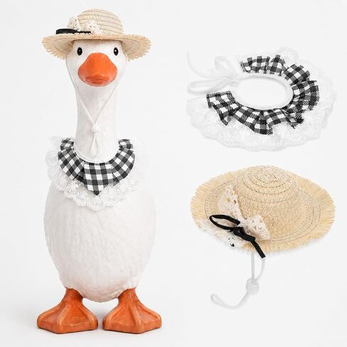 Garneck Porch Goose Outfits Spring Summer Outfit with Straw Hat Bandana: 17-23 Inch Funny Goose Clothes with Hat & Accessories for Birthday Cinco de Mayo Garden Lawn Front Porch Decor in Kuwait