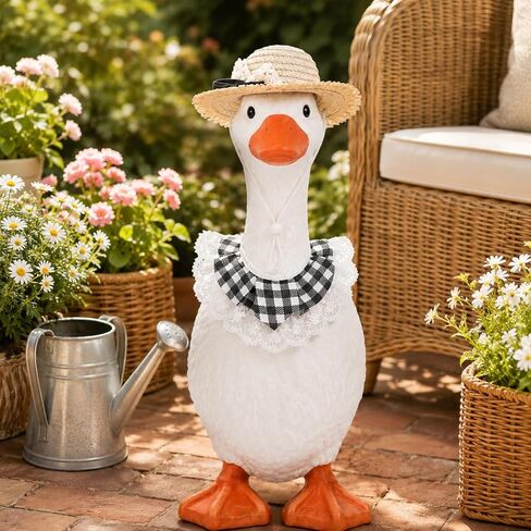 Garneck Porch Goose Outfits Spring Summer Outfit with Straw Hat Bandana: 17-23 Inch Funny Goose Clothes with Hat & Accessories for Birthday Cinco de Mayo Garden Lawn Front Porch Decor in Kuwait