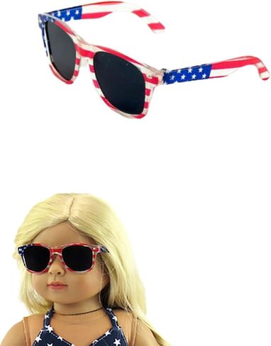 American Fashion World USA American Flag Sunglasses for 18 Inch Dolls in Kuwait