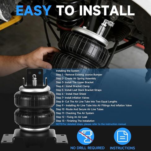 طقم تعليق أكياس الهواء الخلفية من Just-V لسيارة Toyota Tacoma Prerunner 2005-2023 2WD Tacoma 2WD/4WD، سعة 5000 رطل من قدرة تسوية الحمل، بديل لـ Firestone 2407 in Kuwait