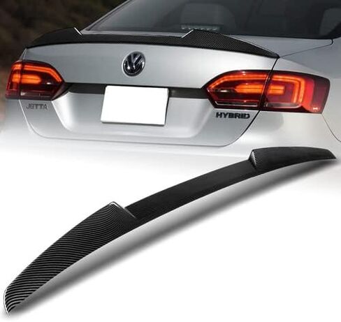 W-Power ABS Plastic V-Style Rear Trunk Lid Spoiler Wing Compatible with 2011-2018 Volkswagen Jetta MK6, 2012 2013 2014 2015 2016 2017 (Matt Black) in Kuwait