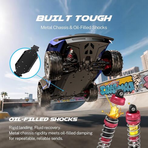 Hosim 1/14 Brushless RC Car for Adults & Kids 60KM/H, Fast Hobby RC Trucks 4WD Off Road RC Car, All Terrain Electric Remote Control Car, Waterproof RC Short Course Truck Toy Gift for Kids Age 8+ in Kuwait