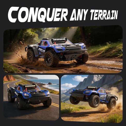 Hosim 1/14 Brushless RC Car for Adults & Kids 60KM/H, Fast Hobby RC Trucks 4WD Off Road RC Car, All Terrain Electric Remote Control Car, Waterproof RC Short Course Truck Toy Gift for Kids Age 8+ in Kuwait