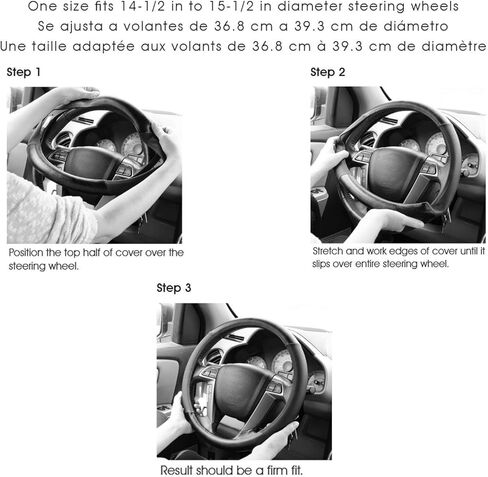 Brown Steering Wheel Cover - Carbon Fiber Texture and Premium Perforated Leather Sport Wrap with Odorless Rubber Non-Slip Inner, Universal Fit for Cars Trucks SUVS - 15 Inch (Brown) in Saudi Arabia