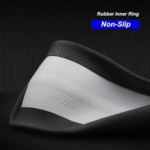 Steering Wheel Cover Custom Fit for Tesla Model 3/Y Juniper Highland 2016-2025 2026 Accessories, Fashionable Microfiber Leather Steering Wheel Protector for Tesla Model 3/Y, Black White in Saudi Arabia