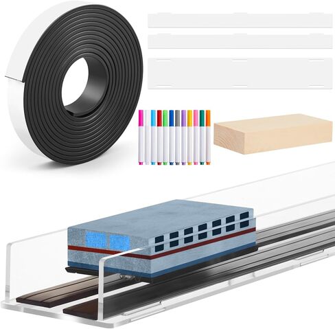 Sabary Magnetic Levitation Train Kit Magnets Science Discovery Kit Includes Monopolar Magnetic Tape Track Board Wood Block for Science Experiments in Kuwait