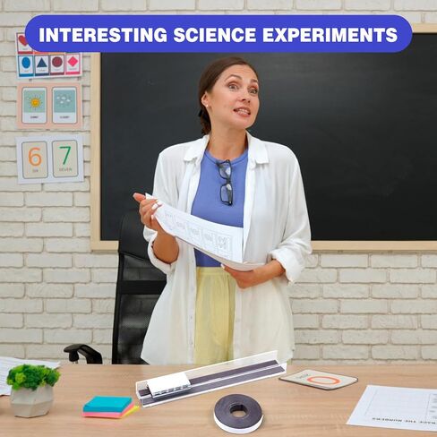 Sabary Magnetic Levitation Train Kit Magnets Science Discovery Kit Includes Monopolar Magnetic Tape Track Board Wood Block for Science Experiments in Kuwait