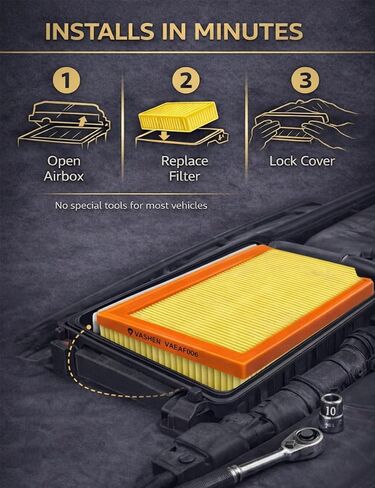 CA12091 Engine Air Filter for Chrysler Pacifica 2017-2023 3.6L Flex/Gas, Voyager 2020-2023 3.6L Gas, Replacement for 68214516AA, OE-Style Fit in Saudi Arabia