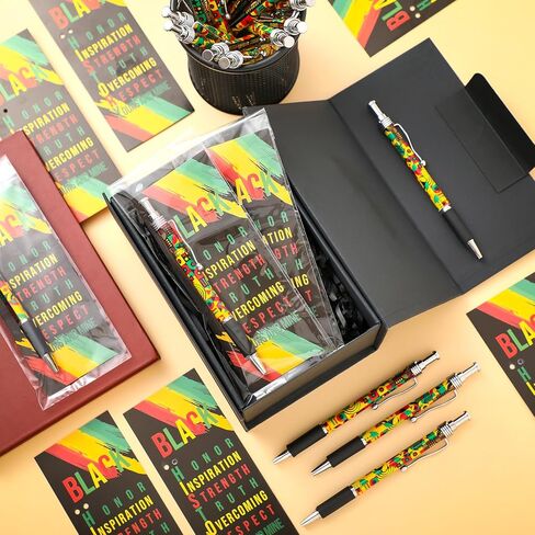 Motiskyy 50 Sets Juneteenth Gifts Bulk Inspirational Ballpoint Pens and Bookmarks Juneteenth Party Favors for Africa Americans Freedom Parties Office Supplies in Kuwait