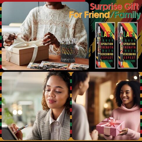 Motiskyy 50 Sets Juneteenth Gifts Bulk Inspirational Ballpoint Pens and Bookmarks Juneteenth Party Favors for Africa Americans Freedom Parties Office Supplies in Kuwait
