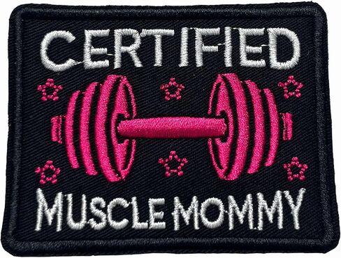 Certified Muscle Mommy Military Style Tactical Patch 3 Inches Funny Weightlifting Mom, Gymnastics, Mother's Day, Embroidered Patches with Hook and Loop for Backpack, Dog Harness Morale Patch Gifts in Kuwait