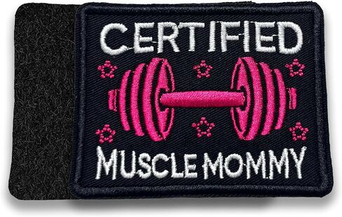 شهادة العضلات الأم العسكرية نمط التصحيح التكتيكي 3 بوصات مضحك رفع الأثقال أمي، الجمباز، عيد الأم، بقع مطرزة مع هوك وحلقة لحقيبة الظهر، تسخير الكلب الهدايا المعنوية التصحيح in Kuwait