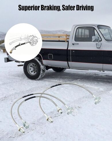 Stainless Steel Front and Rear Brake Lines Compatible with Chevy GMC C/K 15 20 25 Blazer 4"-6" Lift Replace 89340S 89335S 3PCS in Kuwait