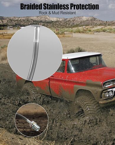 Stainless Steel Front and Rear Brake Lines Compatible with Chevy GMC C/K 15 20 25 Blazer 4"-6" Lift Replace 89340S 89335S 3PCS in Kuwait