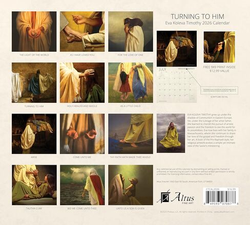 2026 Christian Wall Calendar – Turning to Him by Eva Koleva Timothy – Monthly Bible Verses & Fine Art Photography – 13.25x24" Calendar for Home or Office – Altus Fine Art in Saudi Arabia