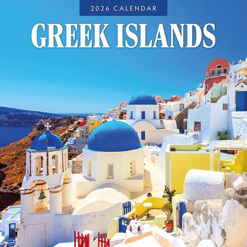 Red Robin 2026 Greek Islands Monthly Wall Calendar | 12" x 24" Open | Premium Thick & Sturdy Paper | Hangable 12 Month Calendar | Lined Notes & To Do Area | Vivid Images | Plastic Free in Kuwait