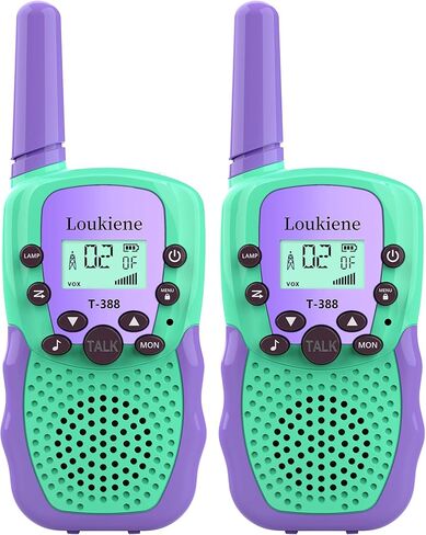Walkie Talkies for Kids 22 Channels 2 Way Radio Toy, Toys for 3-12 Year Old Boys Girls, with Backlit LCD Flashlight, 3 Kilometer Range for Outside, Camping, Hiking (1 Pair, Purple Blue) in Saudi Arabia