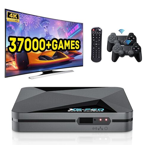 Kinhank 2026 Upgrade Retro Game Console,Super Console X2 PRO Emulator Console with 37,000+ Classic Games,Retro Gaming Console with EmuElec 4.6 &Android 9.0,4K UHD Output,2.4+5G WIFI,BT 5.0 in Kuwait