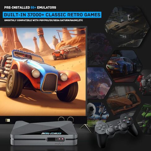 Kinhank 2026 Upgrade Retro Game Console,Super Console X2 PRO Emulator Console with 37,000+ Classic Games,Retro Gaming Console with EmuElec 4.6 &Android 9.0,4K UHD Output,2.4+5G WIFI,BT 5.0 in Kuwait