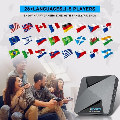 Kinhank 2026 Upgrade Retro Game Console,Super Console X2 PRO Emulator Console with 37,000+ Classic Games,Retro Gaming Console with EmuElec 4.6 &Android 9.0,4K UHD Output,2.4+5G WIFI,BT 5.0 in Kuwait