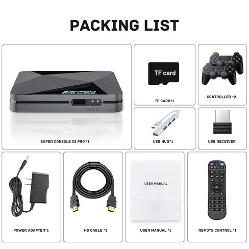 Kinhank 2026 Upgrade Retro Game Console,Super Console X2 PRO Emulator Console with 37,000+ Classic Games,Retro Gaming Console with EmuElec 4.6 &Android 9.0,4K UHD Output,2.4+5G WIFI,BT 5.0 in Kuwait