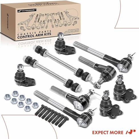 A-Premium Set of 10, Front Upper Lower Ball Joint, Sway Bar Link, Inner Outer Tie Rod End, Compatible with Dodge Ram 2500 2000-2002, Ram 3500 2000-2002, RWD Only in Kuwait