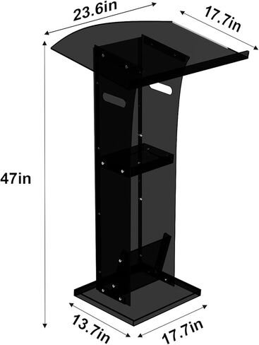 KSacry Acrylic Clear Black Podium Stand,Plexiglass Pulpits for Churches,Conference,Speeches,Weddings,Classroom,Professional Presentation Podiums in Saudi Arabia