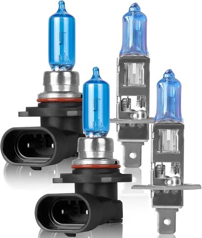 Headlight Bulbs Compatible with Subaru Outback 2000-2004,9005/HB3 High Beam + H1 Low Beam Halogen Headlamp Bulbs,High Performance Halogen Light Bulbs Combo,Plug and Play, 4 Pcs in Saudi Arabia