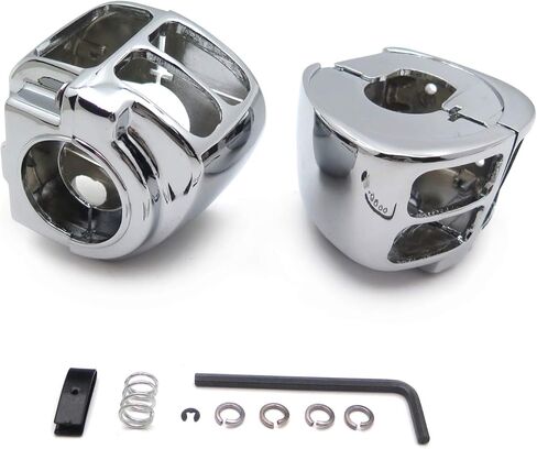 Billet Aluminum Handlebar Switch Housing Set Chrome Finish Fits 1996-2012 Sportster Dyna Softail V-Rod Models Excluding 2007-2010 Fat Boy in Saudi Arabia