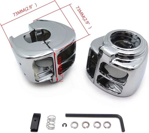 Billet Aluminum Handlebar Switch Housing Set Chrome Finish Fits 1996-2012 Sportster Dyna Softail V-Rod Models Excluding 2007-2010 Fat Boy in Saudi Arabia