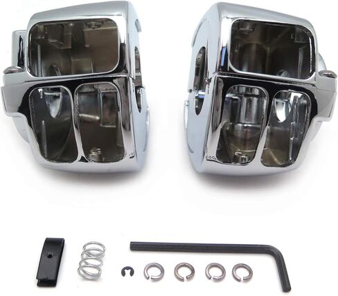 Billet Aluminum Handlebar Switch Housing Set Chrome Finish Fits 1996-2012 Sportster Dyna Softail V-Rod Models Excluding 2007-2010 Fat Boy in Saudi Arabia