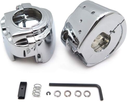 Billet Aluminum Handlebar Switch Housing Set Chrome Finish Fits 1996-2012 Sportster Dyna Softail V-Rod Models Excluding 2007-2010 Fat Boy in Saudi Arabia