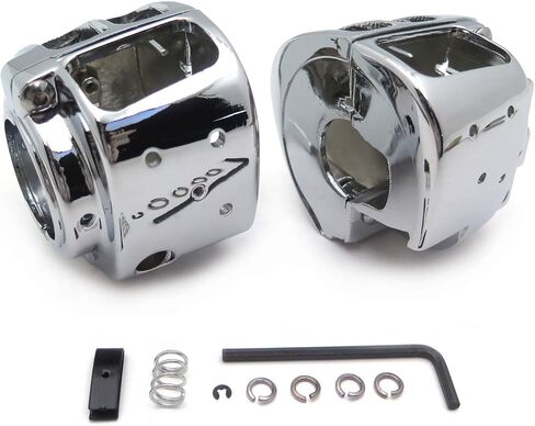 Billet Aluminum Handlebar Switch Housing Set Chrome Finish Fits 1996-2012 Sportster Dyna Softail V-Rod Models Excluding 2007-2010 Fat Boy in Saudi Arabia
