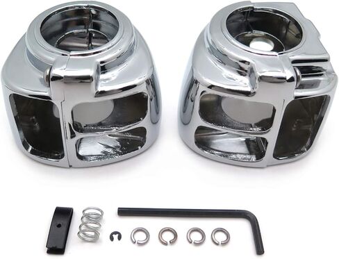 Billet Aluminum Handlebar Switch Housing Set Chrome Finish Fits 1996-2012 Sportster Dyna Softail V-Rod Models Excluding 2007-2010 Fat Boy in Saudi Arabia