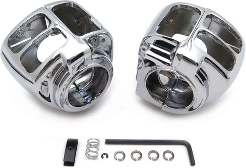 Billet Aluminum Handlebar Switch Housing Set Chrome Finish Fits 1996-2012 Sportster Dyna Softail V-Rod Models Excluding 2007-2010 Fat Boy in Saudi Arabia