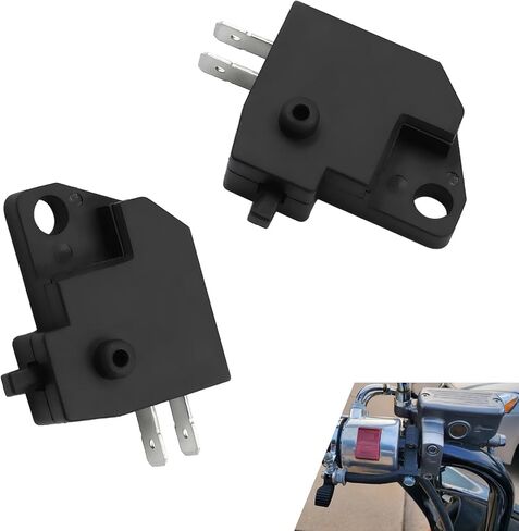 WZP 1 Pair Motorcycle Brake Light Switch, Fast Response Left & Right Brake Light Switchs, Universal for Motorcycles Off-Road Vehicles (Black) in Kuwait