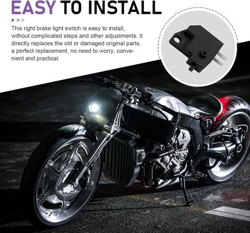 WZP 1 Pair Motorcycle Brake Light Switch, Fast Response Left & Right Brake Light Switchs, Universal for Motorcycles Off-Road Vehicles (Black) in Kuwait