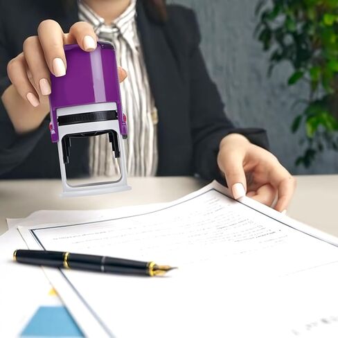 Missouri Notary Stamp | Round Self Inking Unit - Shiny Printer R-542 with Unique Body (Purple) in Kuwait