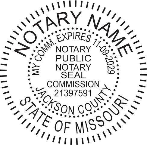 Missouri Notary Stamp | Round Self Inking Unit - Shiny Printer R-542 with Unique Body (Purple) in Kuwait