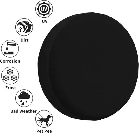 Personalized Spare Tire Cover Customize Wheel Cover with Photo or Text - Universal Size Fit for Trailer Camper RV SUV Wheel Covers Solid Black 15in in Kuwait